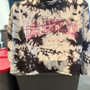 Los Angeles Tie-Dye Crop Tee with Pink Scriptp11